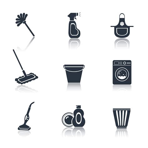 Cleaning icon set black 453690 Vector Art at Vecteezy