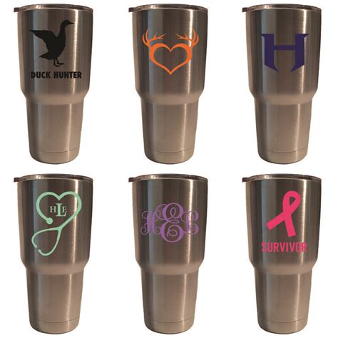 Tumbler with vinyl decal by THE UPSIDE GRAPHICS | Vinyl decals, Vinyl, The upside