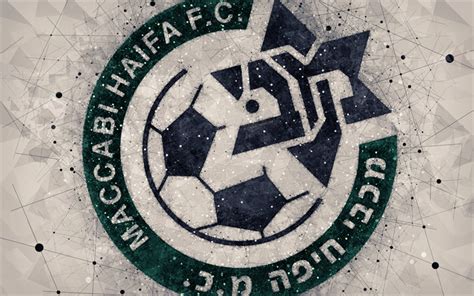 Download wallpapers Maccabi Haifa FC, 4k, creative logo, geometric art, Israeli football club ...