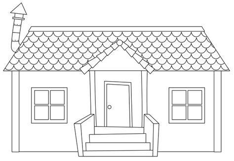 Simple modern house outline 446107 Vector Art at Vecteezy