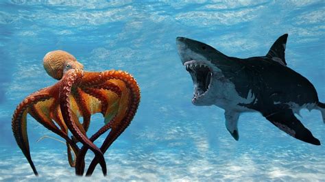 Incredible Fight! Mega Shark Vs Giant Octopus | National Geographic ...