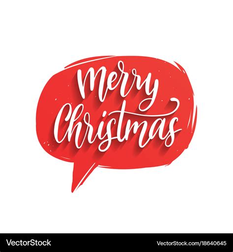 Merry christmas lettering in speech bubble Vector Image