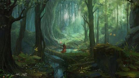 fantasy Art, Forest, Trees, Wizard, Stairs HD Wallpaper Desktop Background | Forest art, Fantasy ...