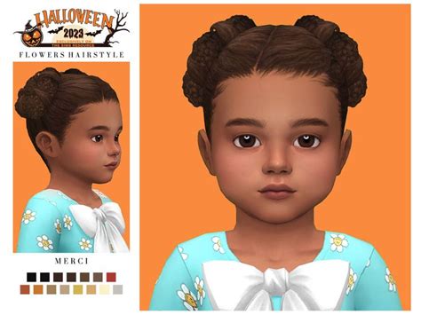 The Sims Resource - Halloween 2023 Flowers Hairstyle for Toddler Toddler Cc Sims 4, Toddler Hair ...