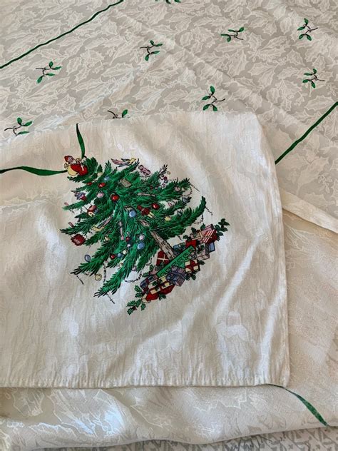 Spode Christmas Tree Tablecloth Cotton Polyester 60 x 104 | Etsy