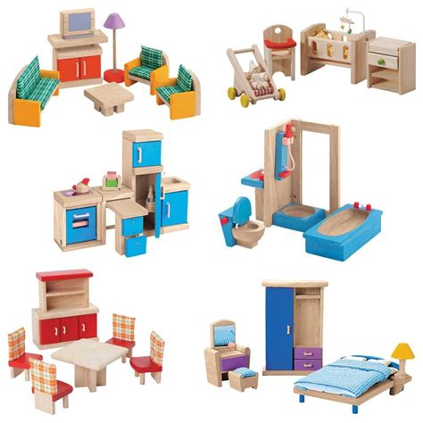 Plan toys Wooden Dollhouse Furniture in 2020 | Wooden dollhouse, Plan ...