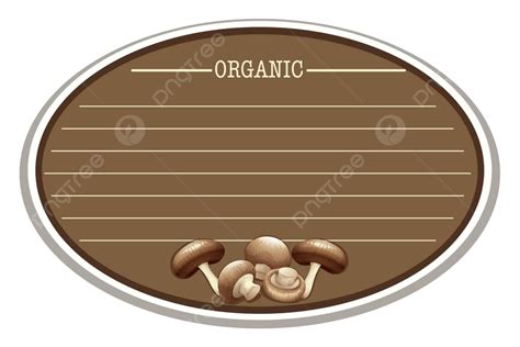 Paper Design With Organic Mushroom Clip Art Background Cartoon Vector ...