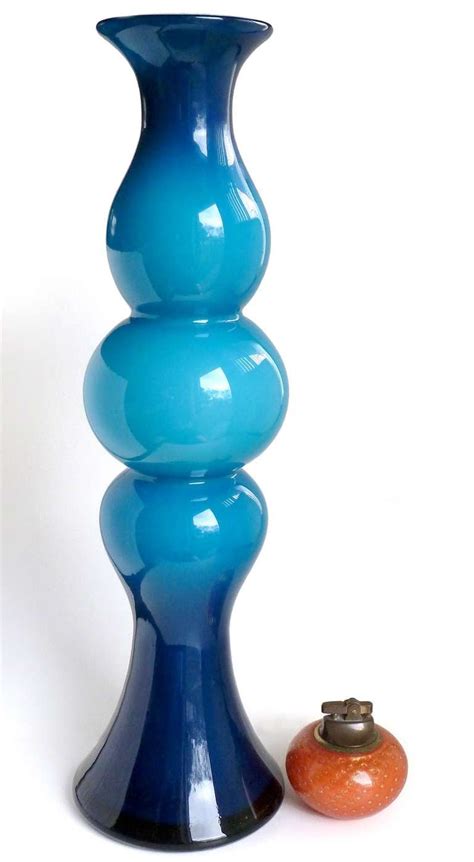 Murano Cobalt Blue Sculptural Design Italian Art Glass Floor Vases For ...