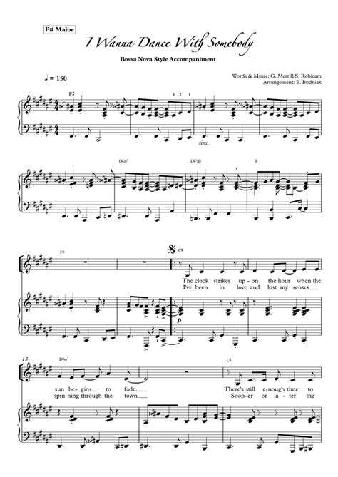 I Wanna Dance With Somebody (arr. Eva Budniak) Sheet Music | Whitney ...