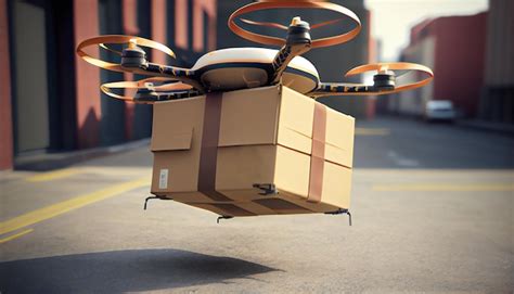 Premium AI Image | Delivery drone Autonomous delivery robot Business ...