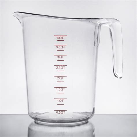 Graduated Measuring Cup, Plastic, 4 Qt. - WebstaurantStore