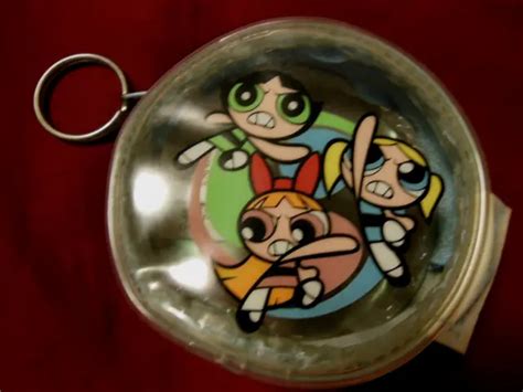 POWERPUFF GIRLS CARTOON Network Coin Purse w Keychain Bubbles Blossom Buttercup $24.97 - PicClick