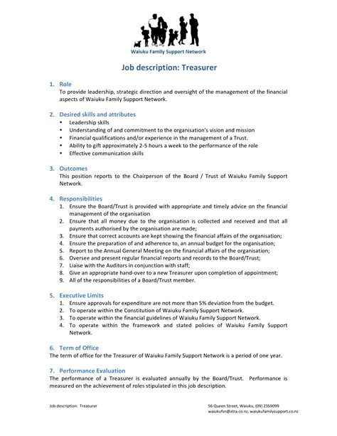 Treasurer Job Description | Templates at allbusinesstemplates.com en ...