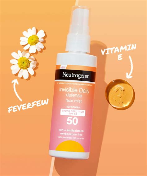 Invisible Daily Defense Sunscreen Face Mist SPF 50 | NEUTROGENA®