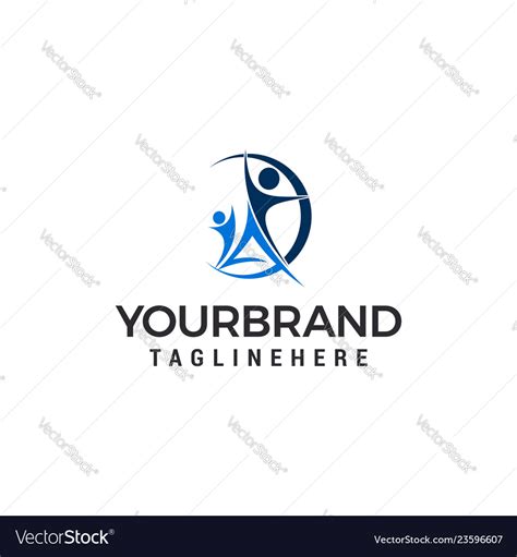 Dad son logo template design Royalty Free Vector Image