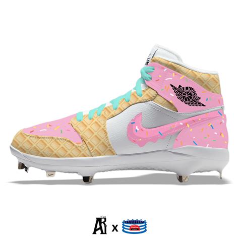 "Waffle Cone" Jordan 1 Retro Cleats – Stadium Custom Kicks