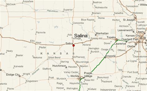 Salina Kansas Map - TravelsFinders.Com