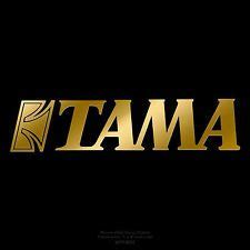 Tama Drums logo 9" X 2" Mirror Gold logo sticker decal for bass drum drumhead | Drum and bass ...