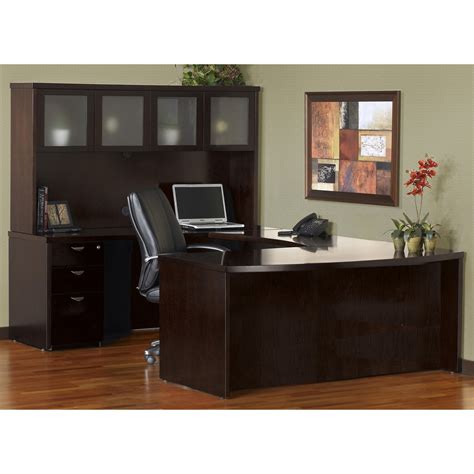 Mayline Mira Series U-Shape Executive Desk with Hutch & Reviews | Wayfair