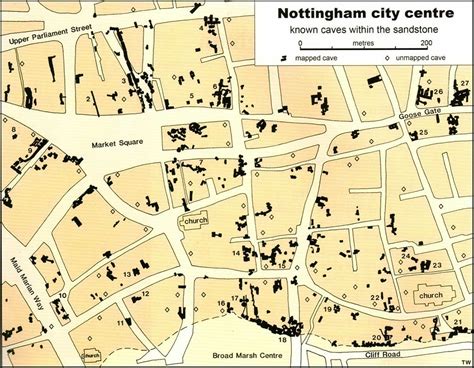 Nottingham City Centre Road Map