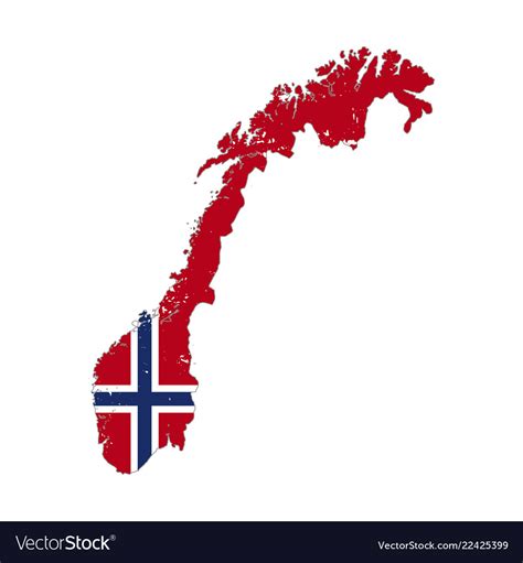 Norway country silhouette with flag on background Vector Image