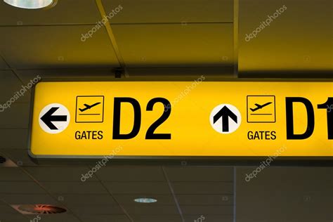 Departure gate sign in the airport — Stock Photo © serrnovik #5556269