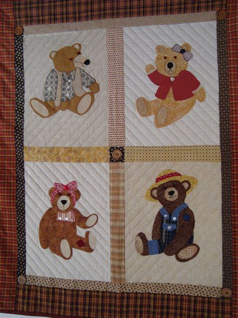 Made by Janine Mijn beren Bear Quilts, Patchwork Quilts, Applique Quilt Patterns, Childrens ...