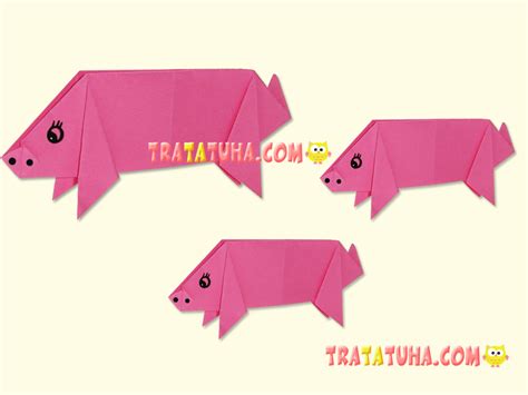 Origami pig: a step-by-step photo instruction