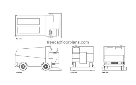 Zamboni Ice Resurfacer, AutoCAD Block - Free Cad Floor Plans