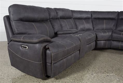 Denali Charcoal Grey 6 Piece Reclining Sectional W/2 Power Headrests - left | Reclining ...