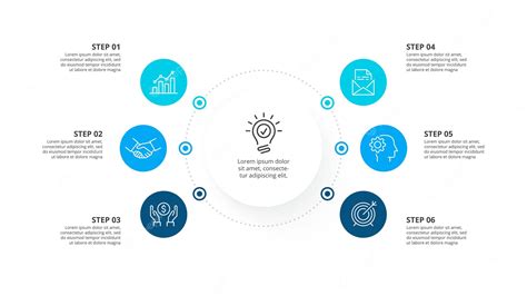 Premium PSD | Flowchart infographic circles with icons and 6 options or ...