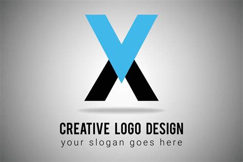 Letter X Logo in blue and black Color minimal logo design. Creative x letter Icon Vector ...