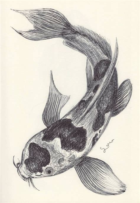 BALLPEN KOI FISH 1 Drawing by Ballpointpen Illustrator | Saatchi Art | Koi fish drawing, Fish ...