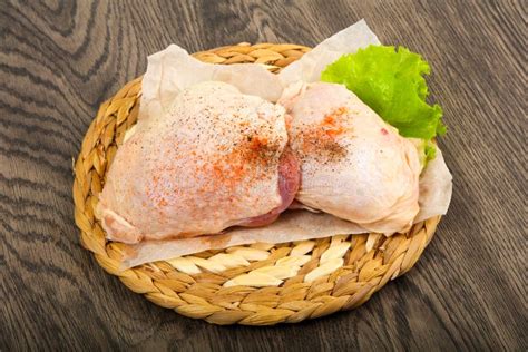 Raw chicken thigh stock image. Image of cuisine, horizontal - 135069045