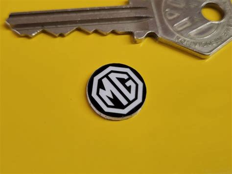 MG Logo Black & White Self Adhesive Car Badge - 14mm