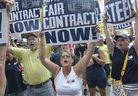 United Steelworkers union rally for fair contracts in Downtown Pittsburgh | Pittsburgh Post-Gazette