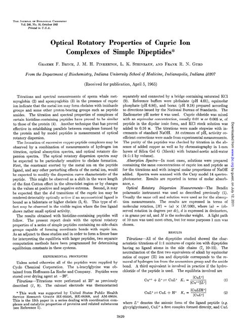 (PDF) Optical Rotatory Properties of Cupric Ion Complexes of Simple Dipeptides