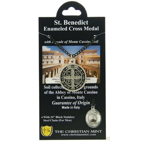 St. Benedict Medal with Monte Cassino Soil and Chain - Shop Monastery Products made by Monks and ...