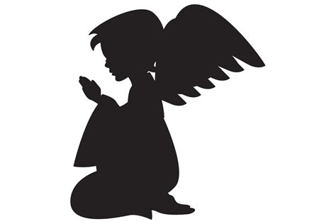 Praying Angel Silhouette | Illustrations ~ Creative Market