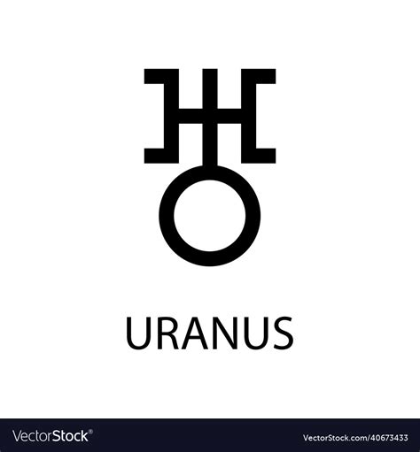 Uranus icon planet symbol black sign Royalty Free Vector