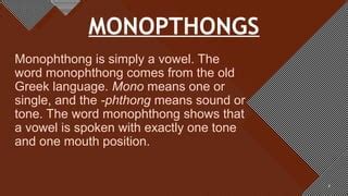 Monopthongs (PRONUNCIATION) | PPT