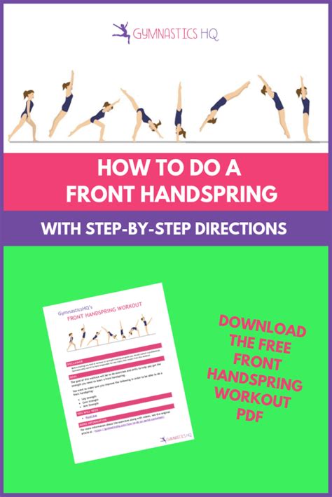 How to Do a Front Handspring: Drills and Exercises to Help you Learn with FREE front handspring ...