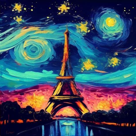 Premium Photo | A painting of the eiffel tower in paris