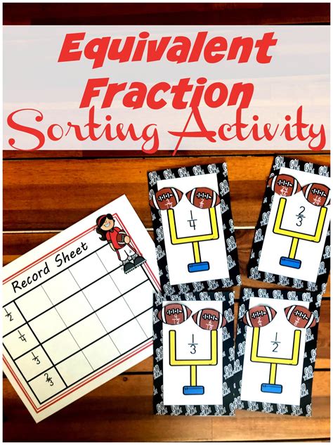 FREE Football Themed Equivalent Fraction Printable | Equivalent fractions, Fractions, Fraction ...