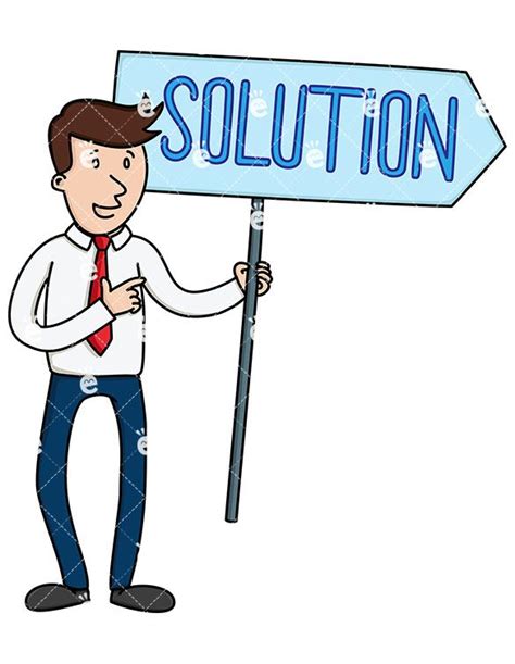 Businessman Holding Solution Sign Cartoon Vector Clipart - FriendlyStock | Cartoons vector, Free ...