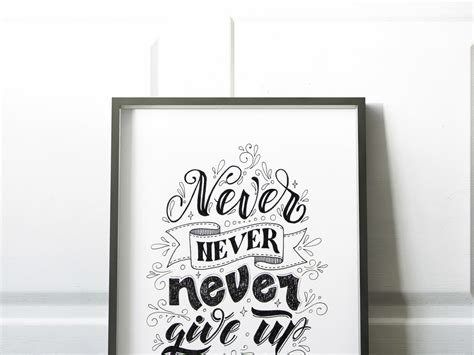 Never Give Up poster by Tatiana on Dribbble