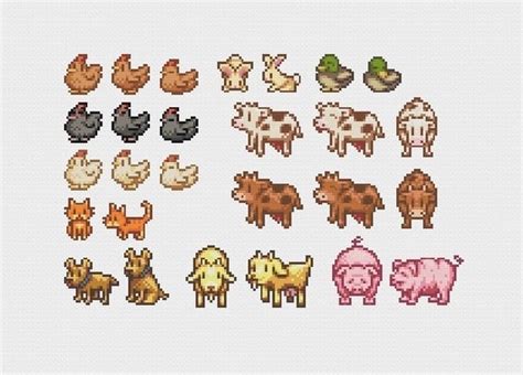 Stardew Valley Farm Animals Cross Stitch Pattern (Digital File-PDF) from evolvedxstitch on Etsy ...