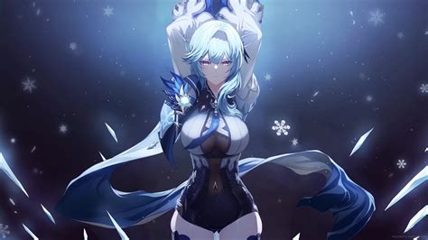 Eula Snowflakes Genshin Impact Live Wallpaper - MoeWalls