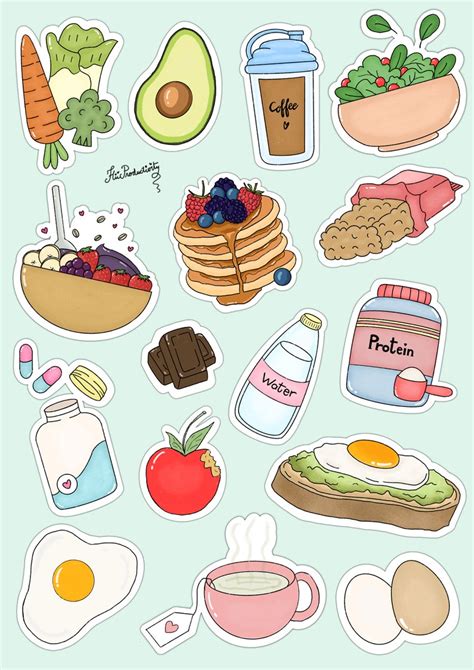 Healthy Food DIGITAL STICKERS for Digital Planner and | Etsy