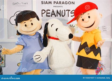 Famous Character Mascots From Peanuts Movies. From Left To Right Is Lucy, Snoopy And Charlie ...